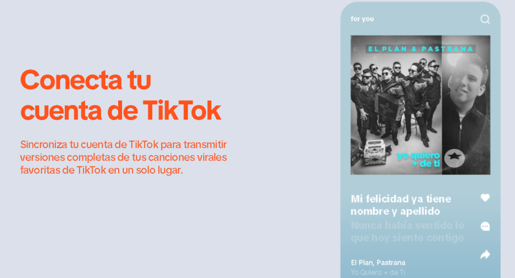 Funciones TikTok Music