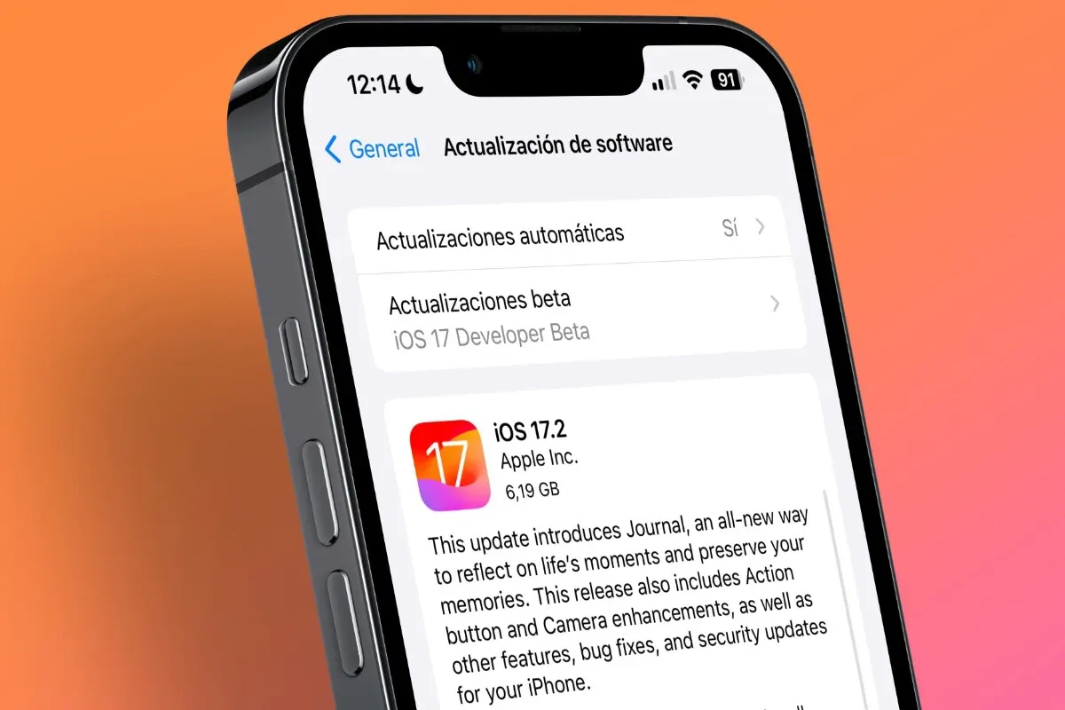 Actualización IOS 17.2 iPhone Apple