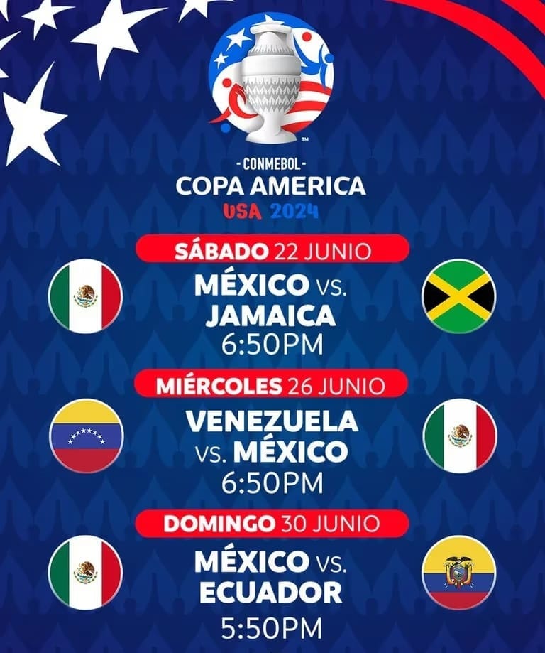 Calendario de partidos México Copa América 2024