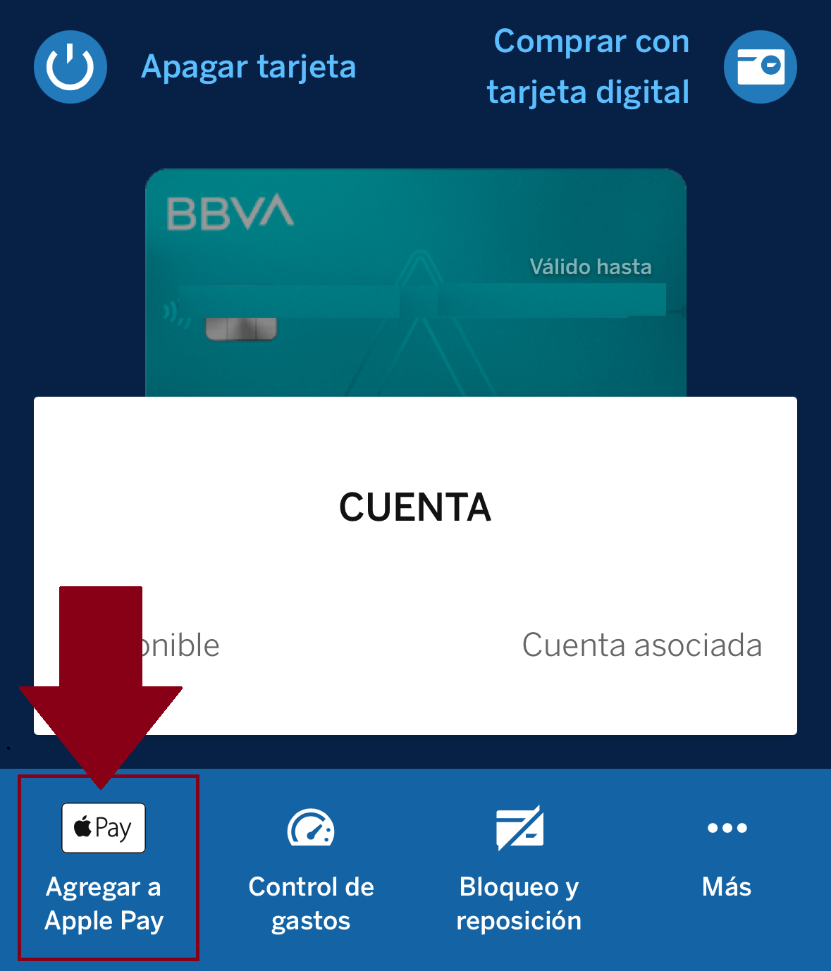  añadir tarjetas BBVA a Apple Pay desde la app BBVA