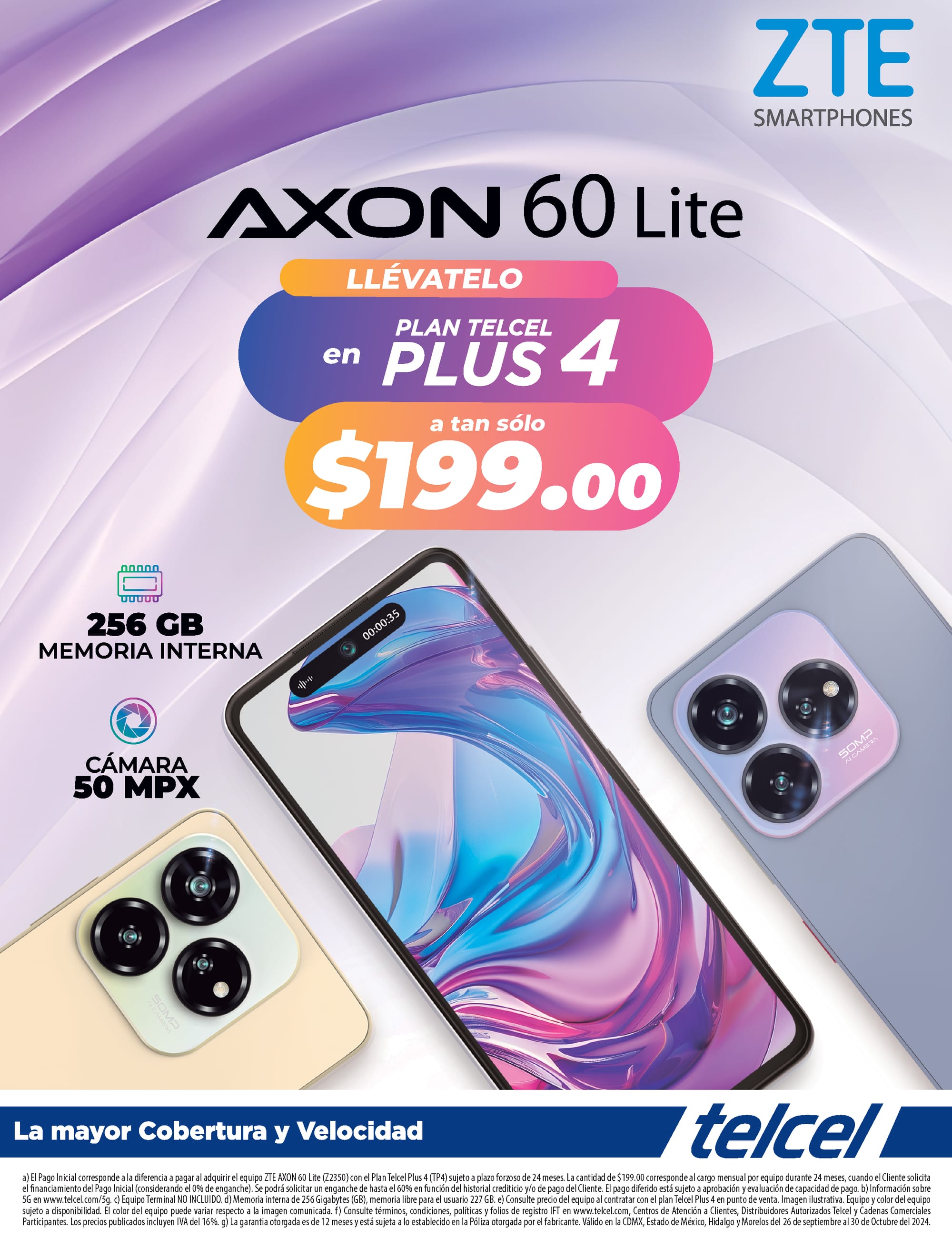 Promoción ZTE Axon 60 Lite en Telcel