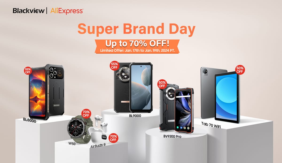 Blackview AliExpress Super Brand Day arranca con seis nuevos lanzamientos mundiales ¡Hasta un 70% de descuento!