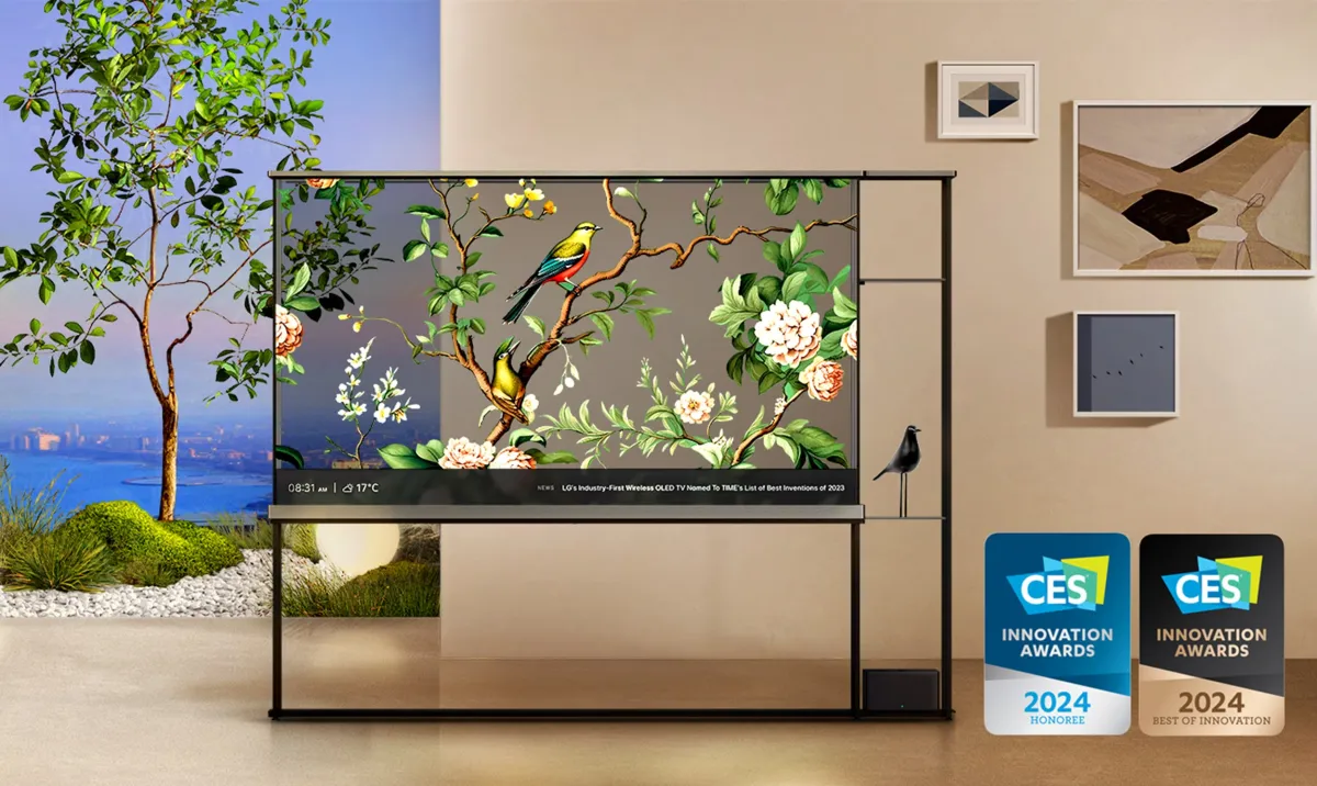 LG SIGNATURE OLED T: el primer televisor OLED transparente inalámbrico del mundo se presenta en CES 2024