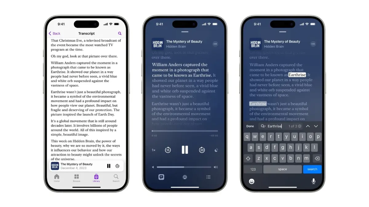Apple Podcast ya muestra transcripciones de su contenido en español, inglés, francés y alemán