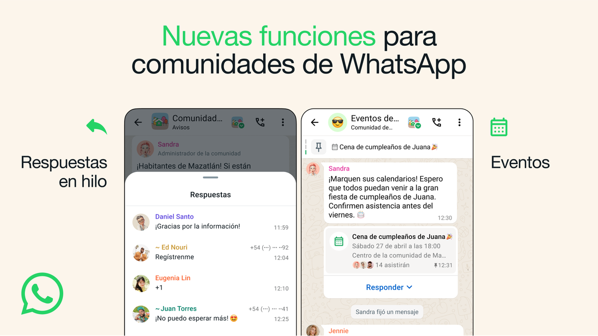 WhatsApp lanza una nueva función para organizar eventos y reuniones