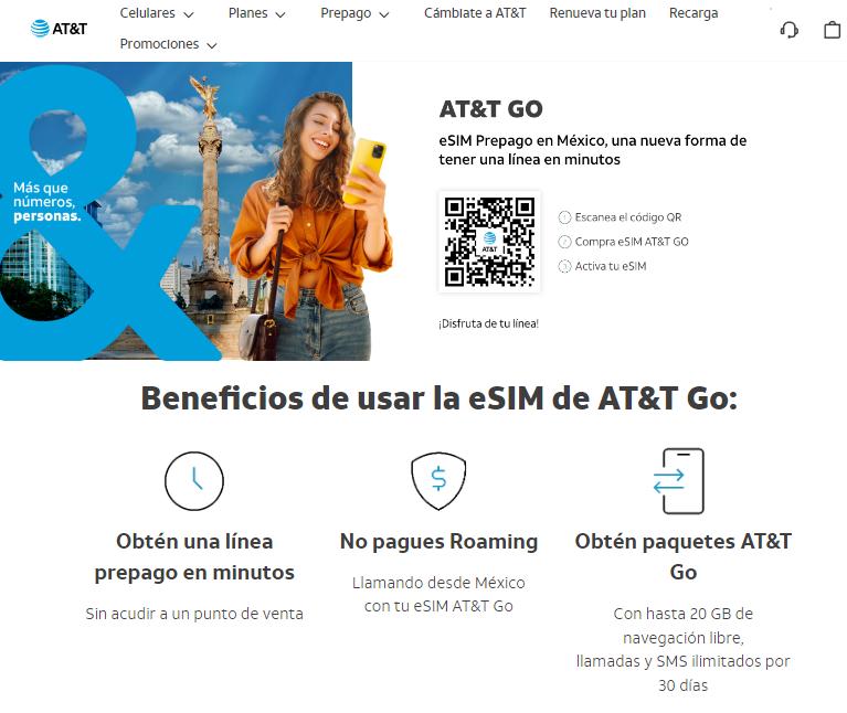 AT&T lanza "Go" en México: Una eSIM prepago sin datos ilimitados en redes