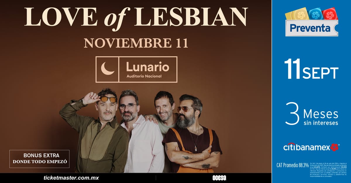 Love Of Lesbian anuncia concierto en el Lunario del Auditorio Nacional de la Ciudad de México el 11 de noviembre de 2024